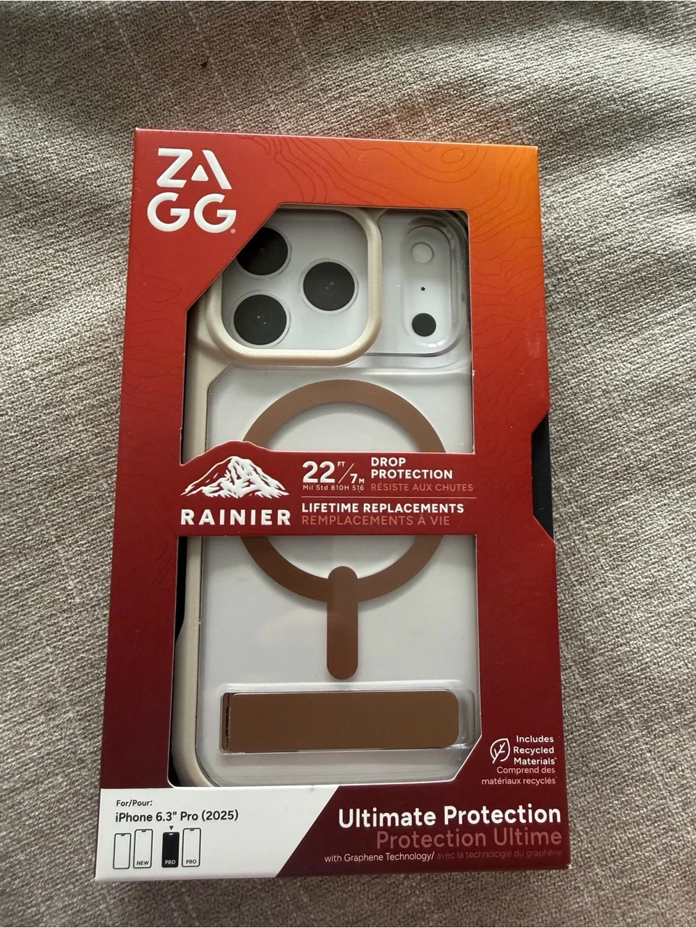 Rainier Protective Case for iPhone 17 Pro — Ivory with Rose Gold Accents